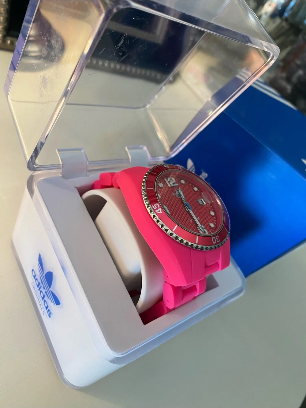 adidas Originals Hot Pink Silicone Sport Watch